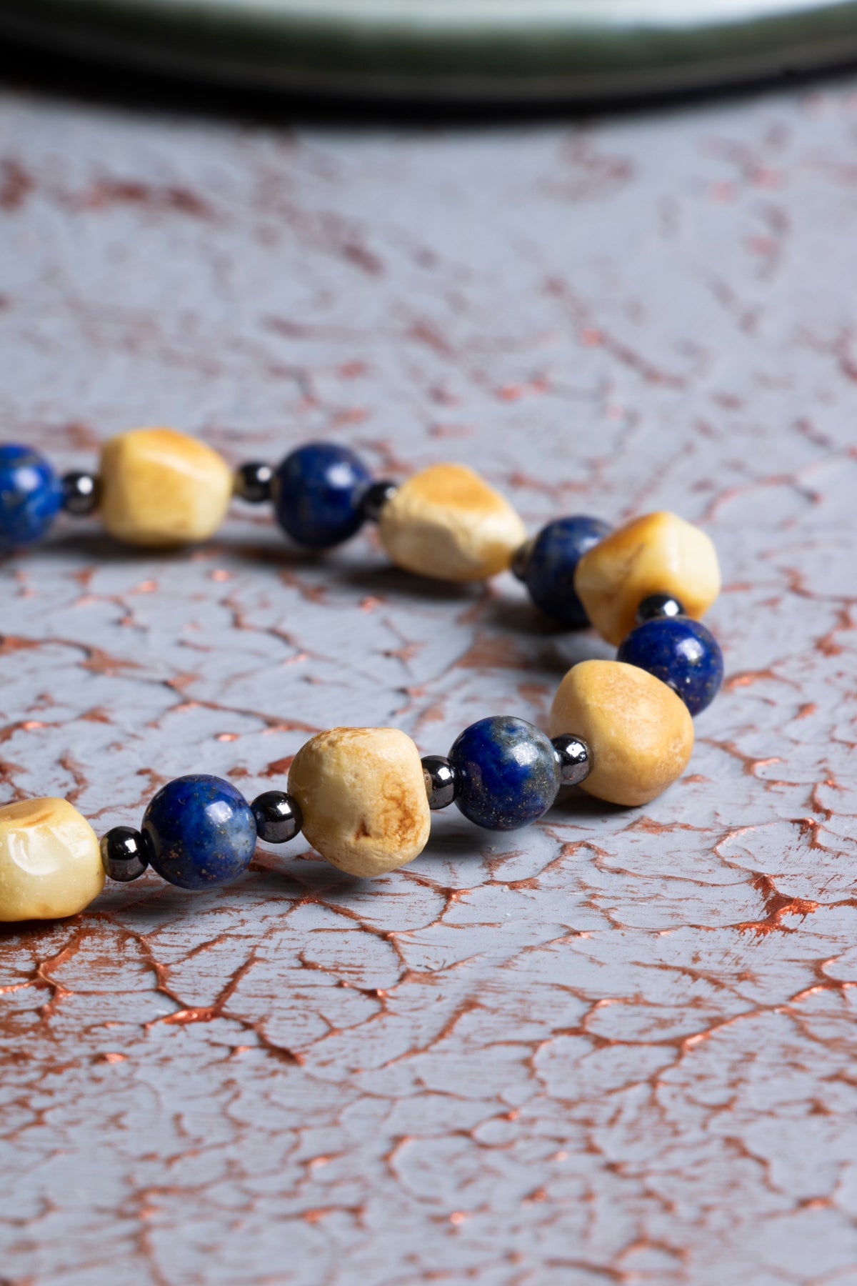 Lapis Lazuli &amp; Kehribar &amp; Hematit Bileklik