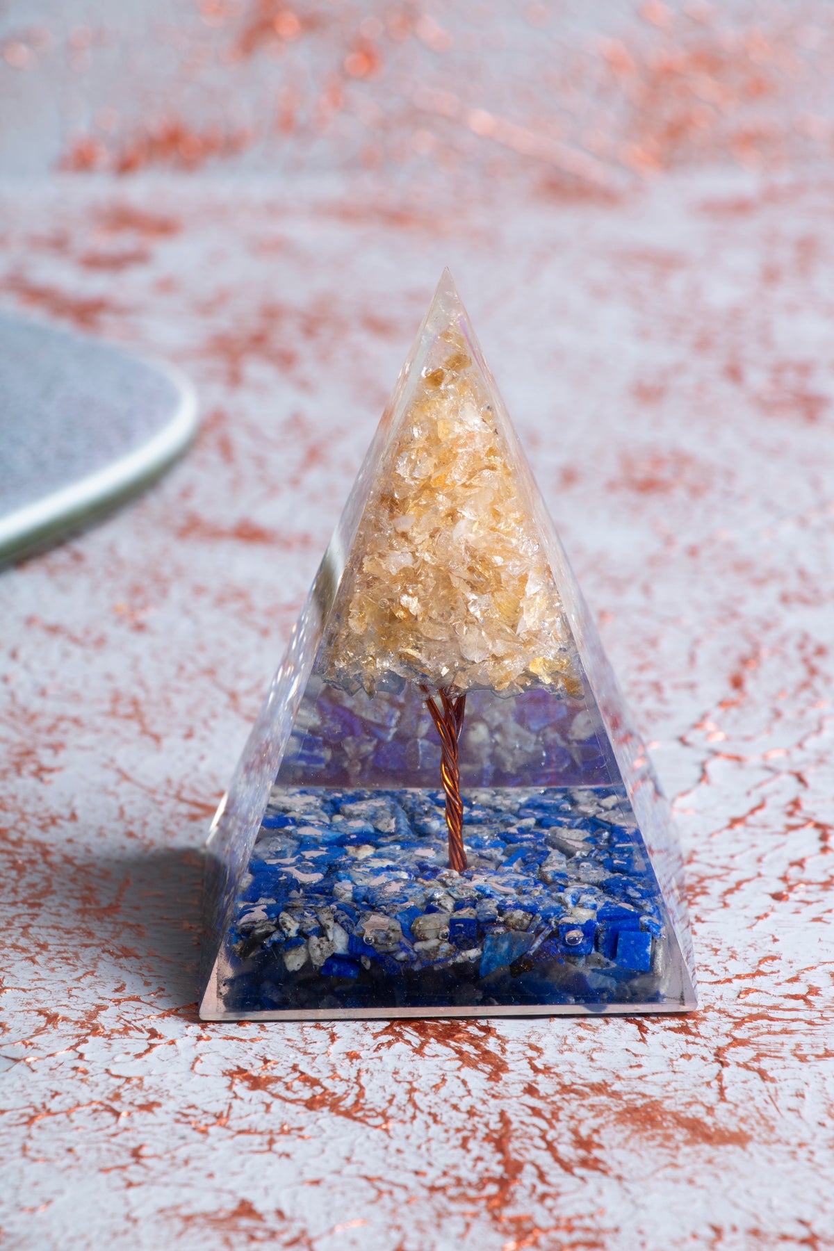 Lapis Lazuli &amp; Sitrin Ağaçlı Piramit