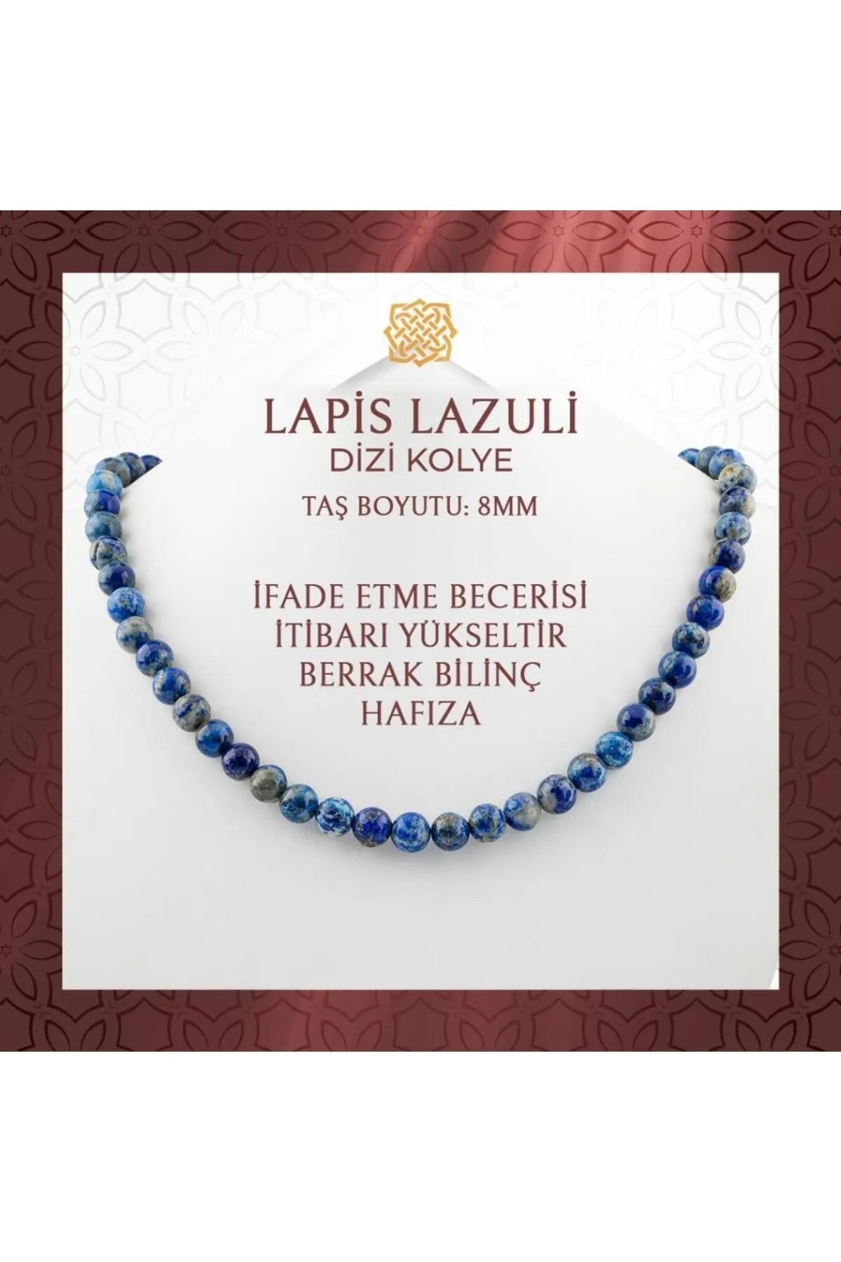 Lapis Lazuli 8 mm Dizi Doğal Taş Kolye