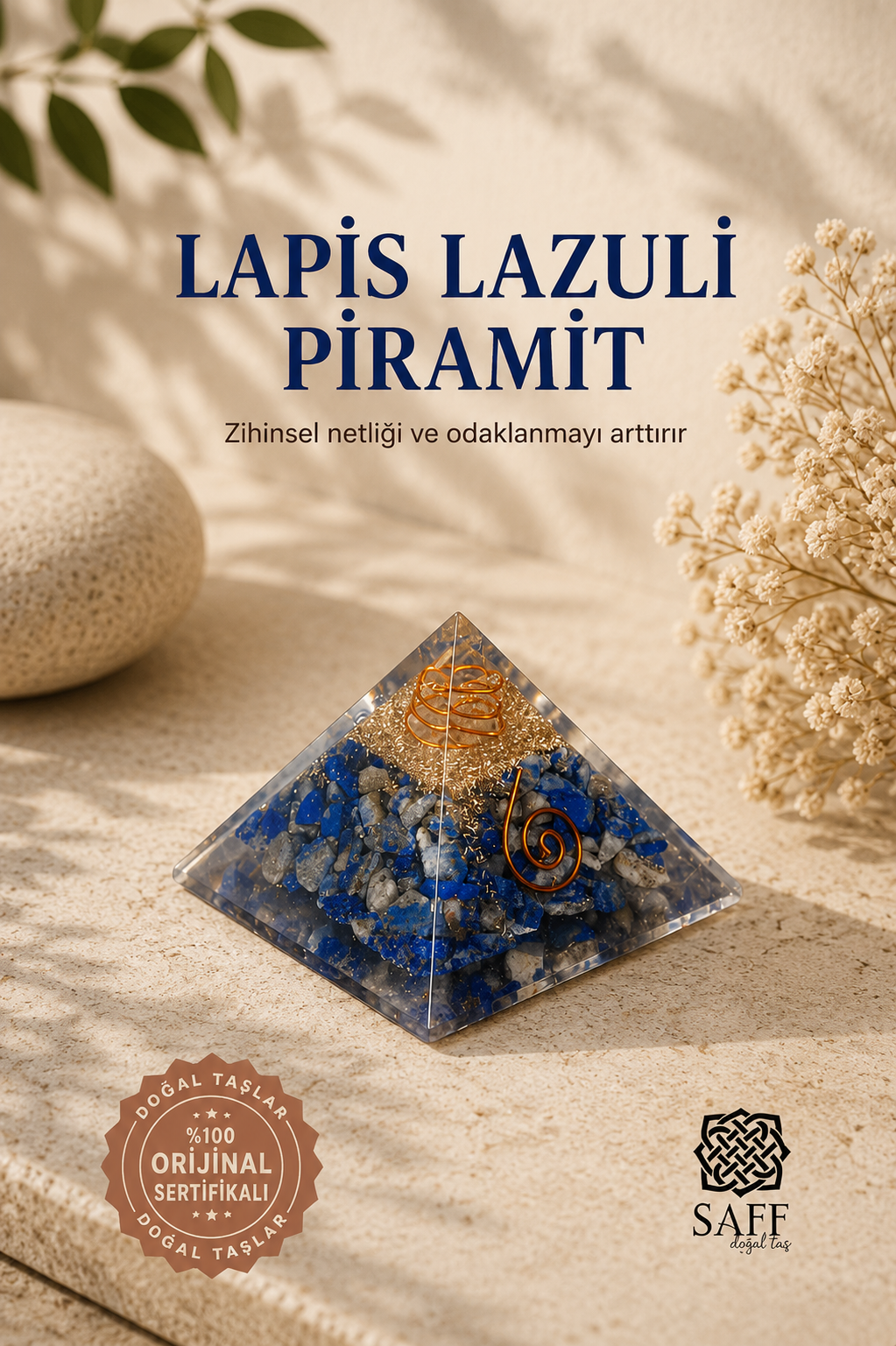 Sertifikalı Lapis lazuli Piramit