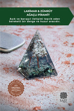 Larimar &amp; Zümrüt Ağaçlı Piramit