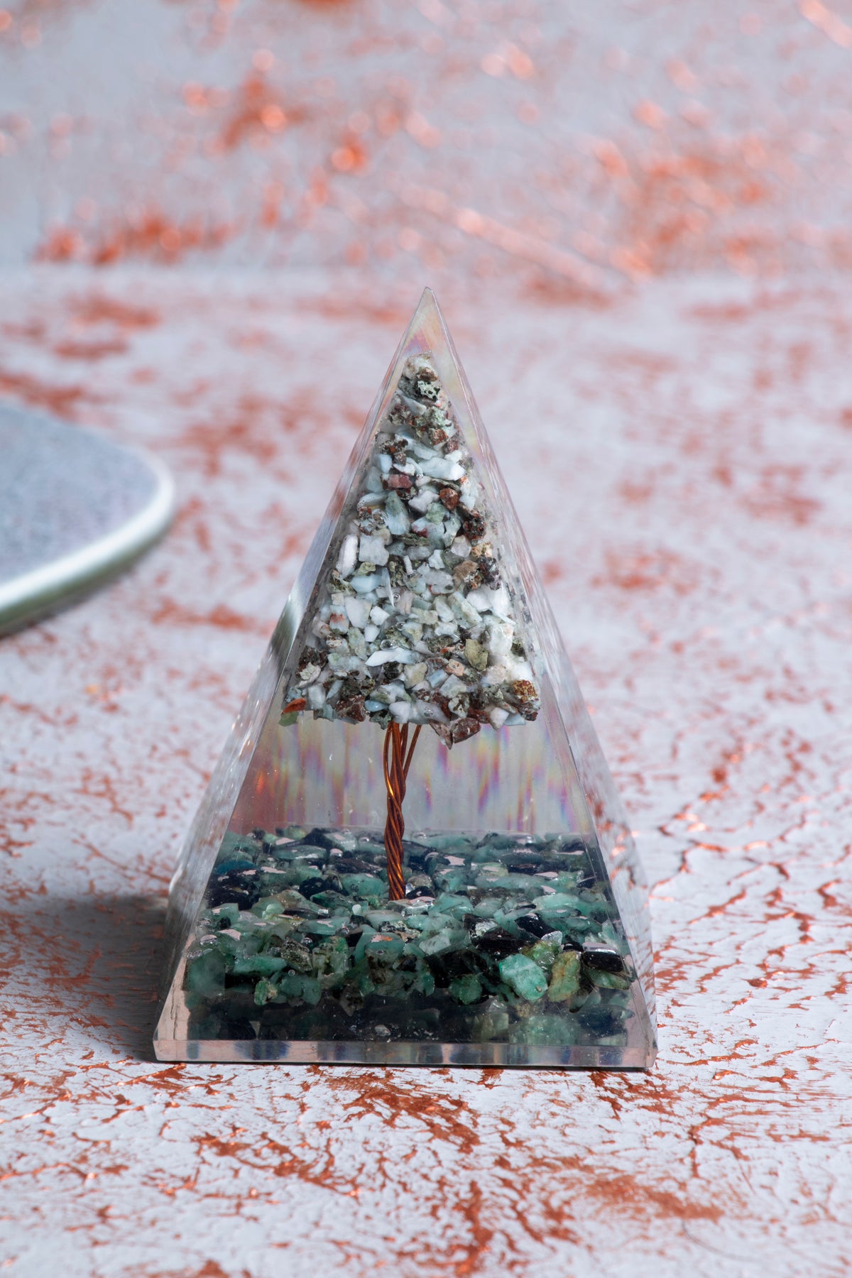 Larimar &amp; Zümrüt Ağaçlı Piramit