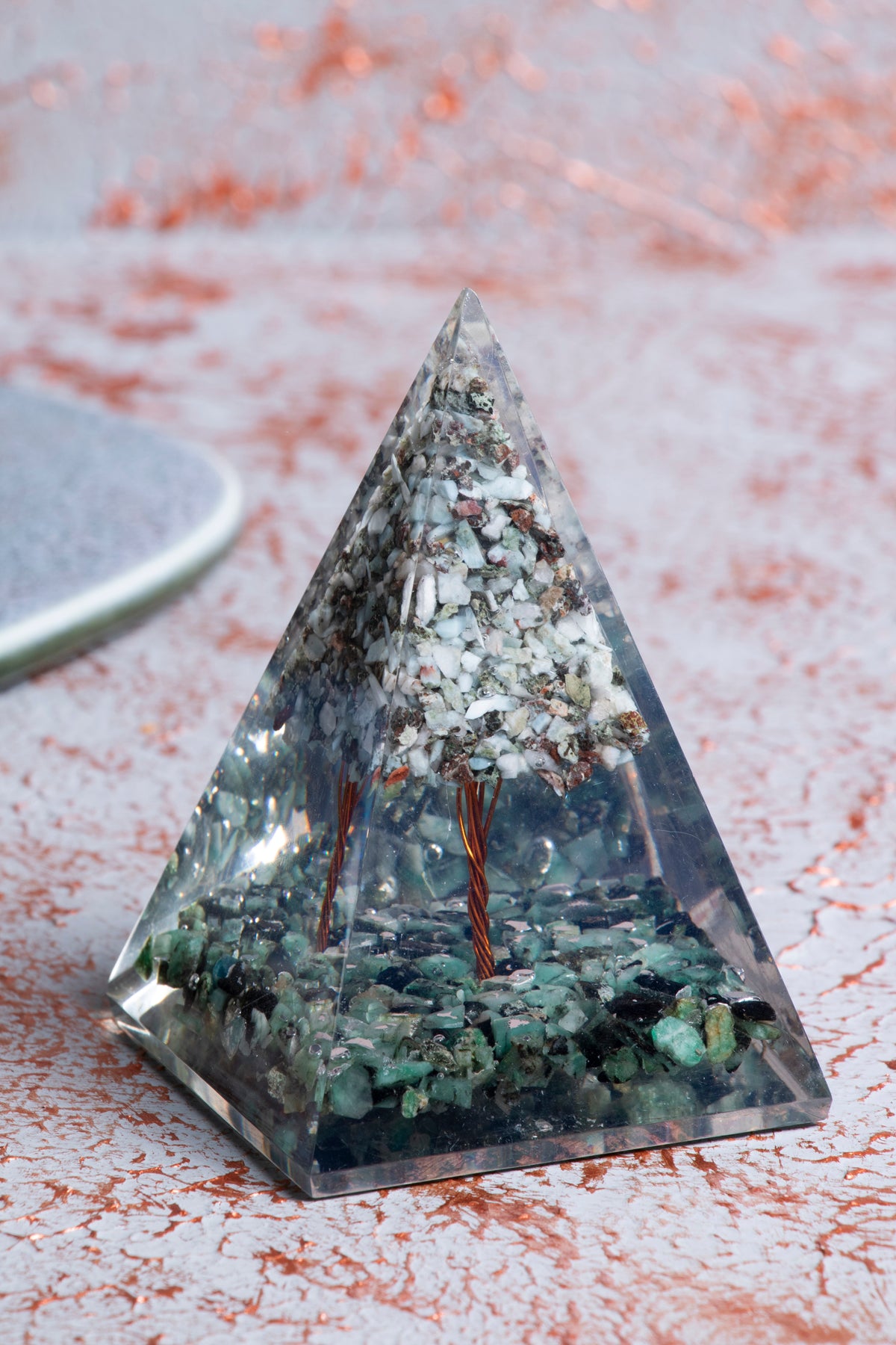 Larimar &amp; Zümrüt Ağaçlı Piramit