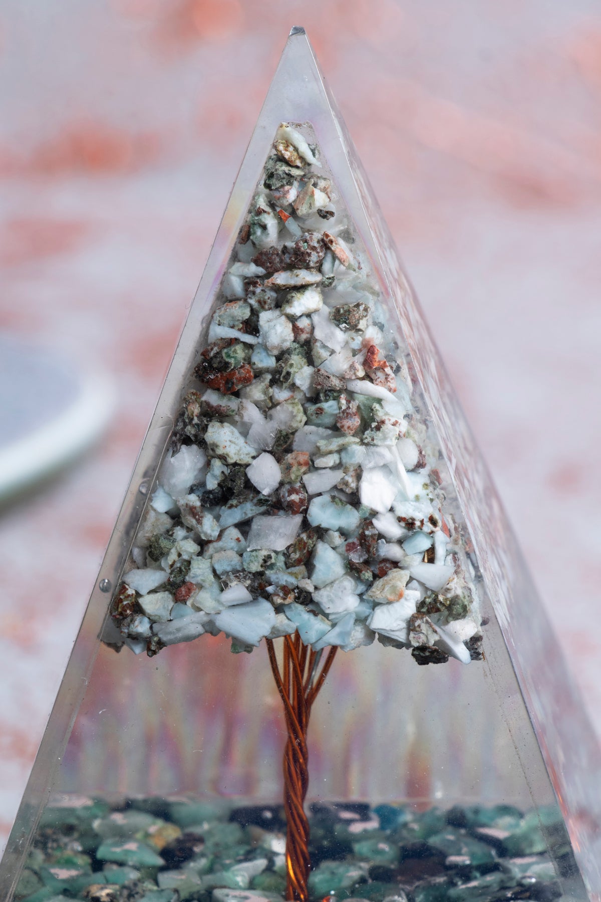 Larimar &amp; Zümrüt Ağaçlı Piramit