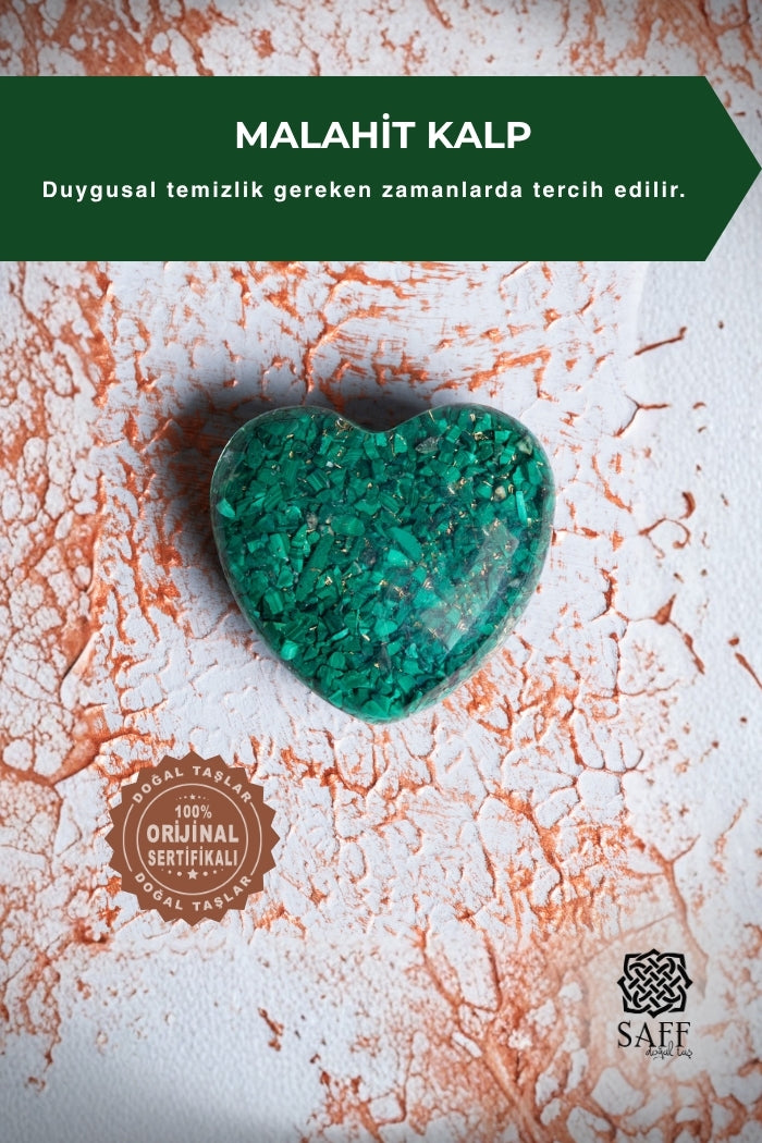Malahit Kalp Obje