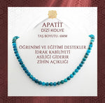 Mavi Apatit 6 mm Dizi Doğal Taş Kolye