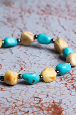 Naturel Turkuaz &amp; Kehribar &amp; Hematit Bileklik