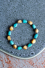 Naturel Turkuaz &amp; Kehribar &amp; Hematit Bileklik