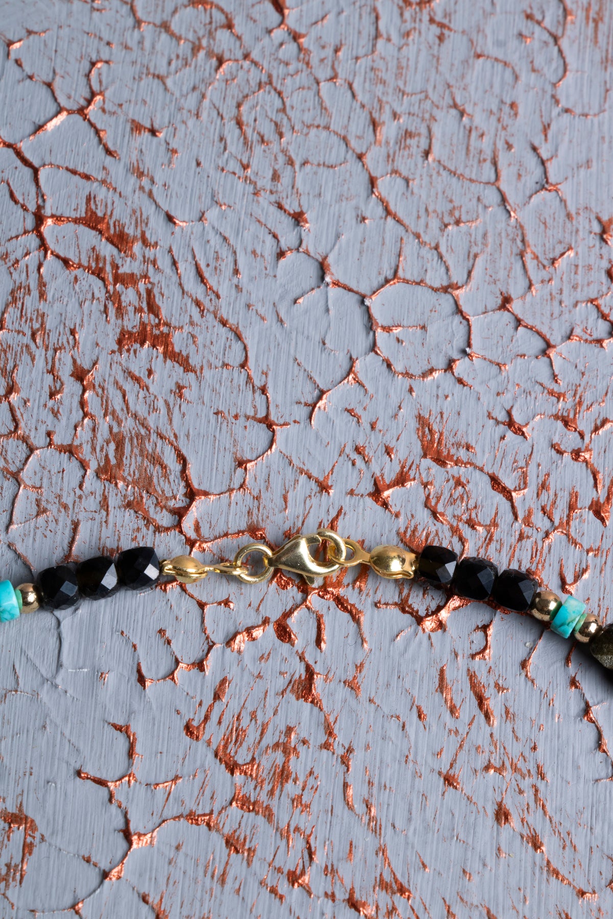 Obsidyen &amp; Turkuaz Kolye