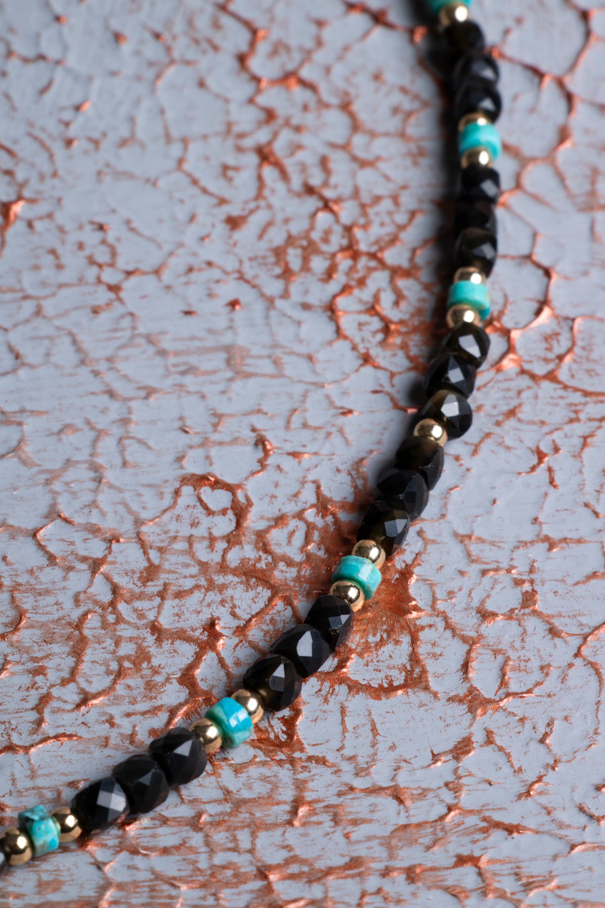 Obsidyen &amp; Turkuaz Kolye