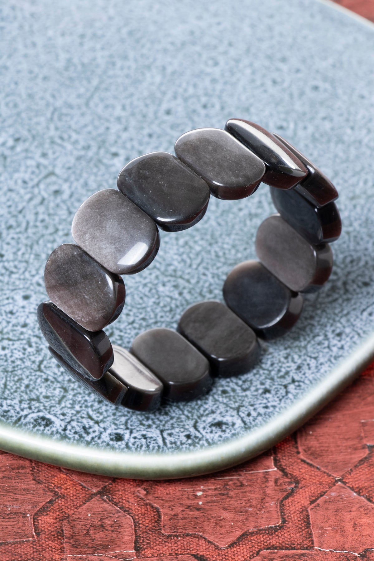 Obsidyen Geniş Kesim Bileklik