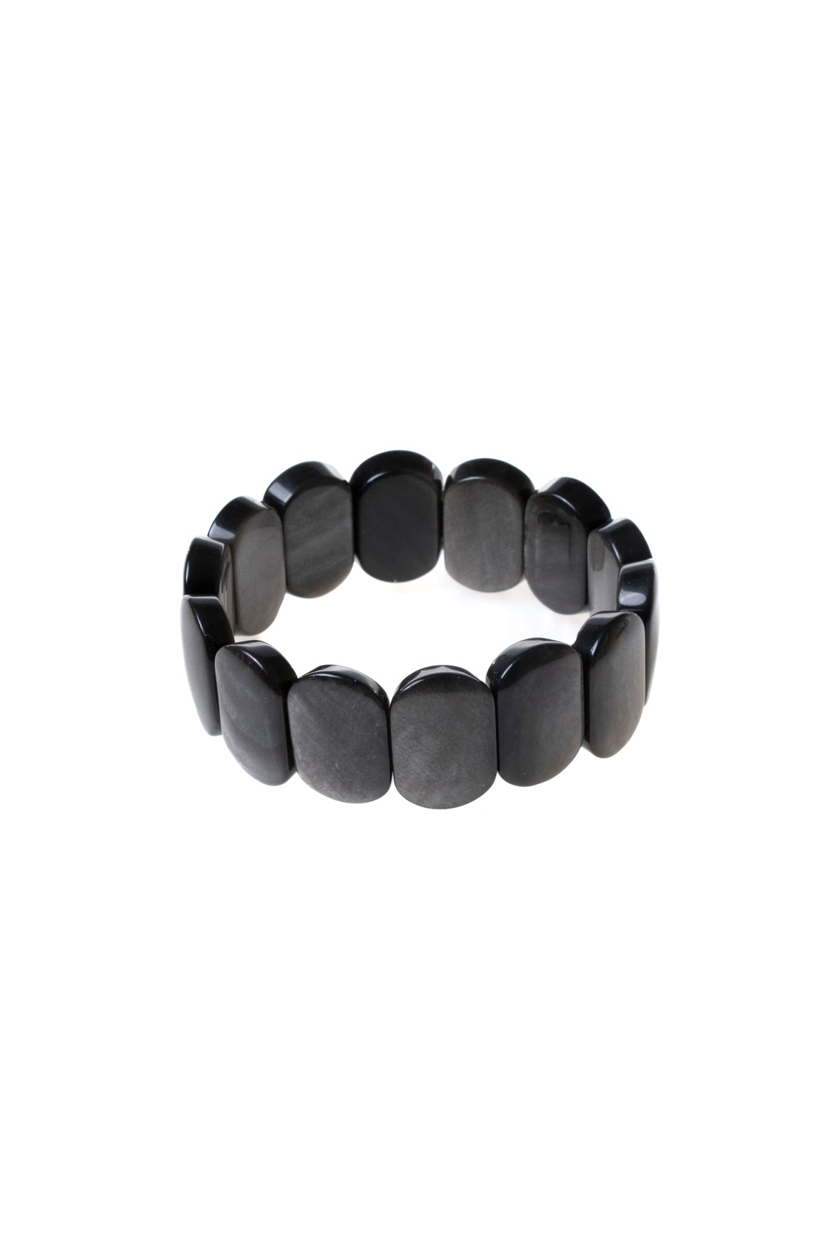 Obsidyen Geniş Kesim Bileklik