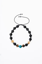 Öfke Kontrol Makrome Bilekliği Turkuaz (Firuze) &amp; Kaplan Gözü &amp; Sitrin