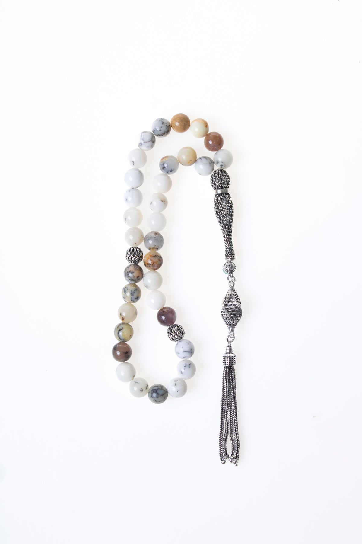 Serifikalı 8 mm Opal 925 Ayar Gümüş Tesbih