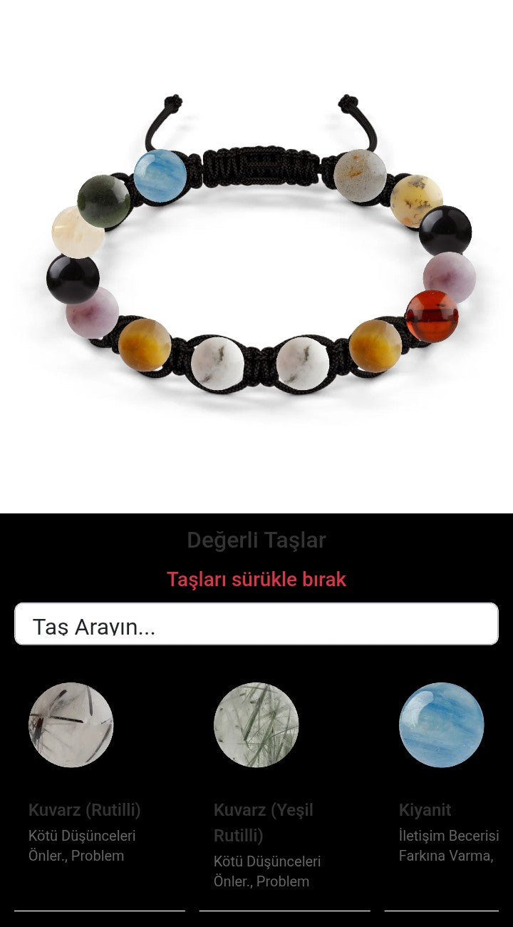 Özel Tasarım Makrome Bileklik - 14 Taş - Özel Tasarım Görseli