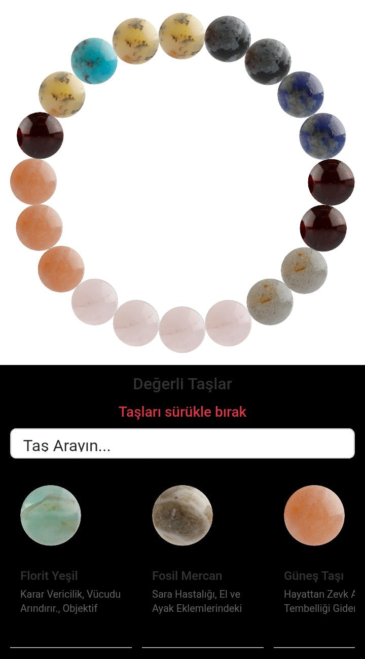 Özel Tasarım Elastik Misineli - 20 Taş - Özel Tasarım Görseli