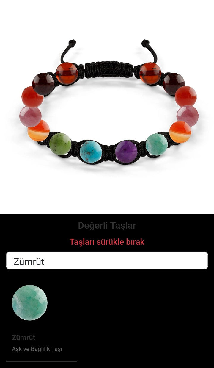 Özel Tasarım Makrome Bileklik - 14 Taş - Özel Tasarım Görseli