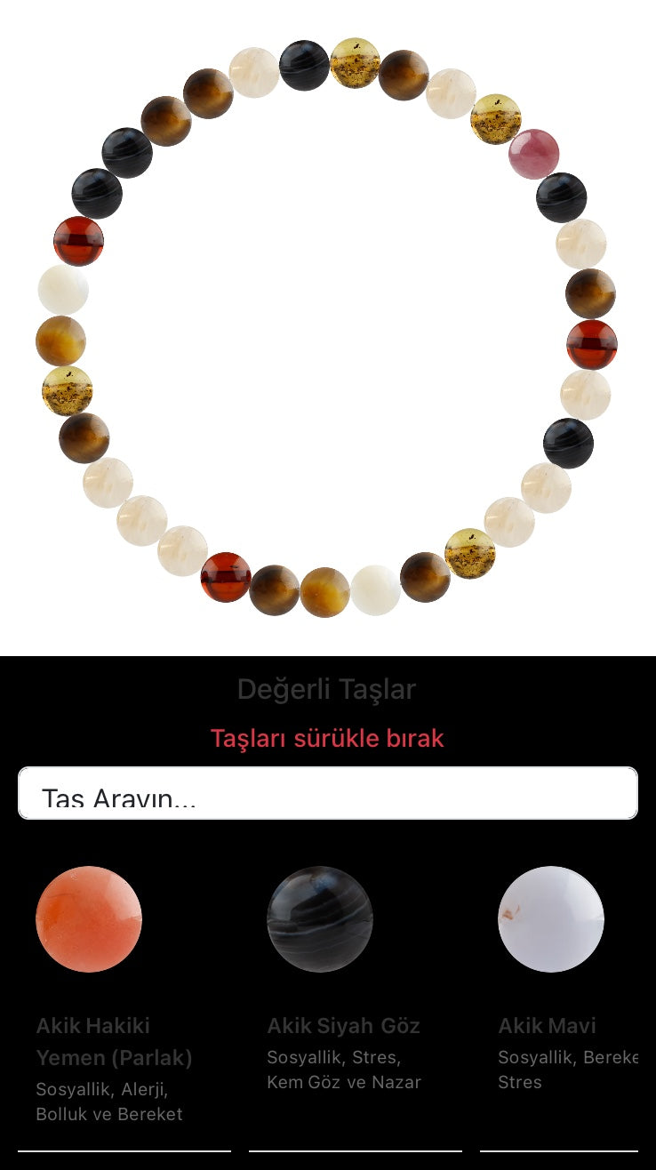 Özel Tasarım Elastik Misineli - 33 Taş - Özel Tasarım Görseli