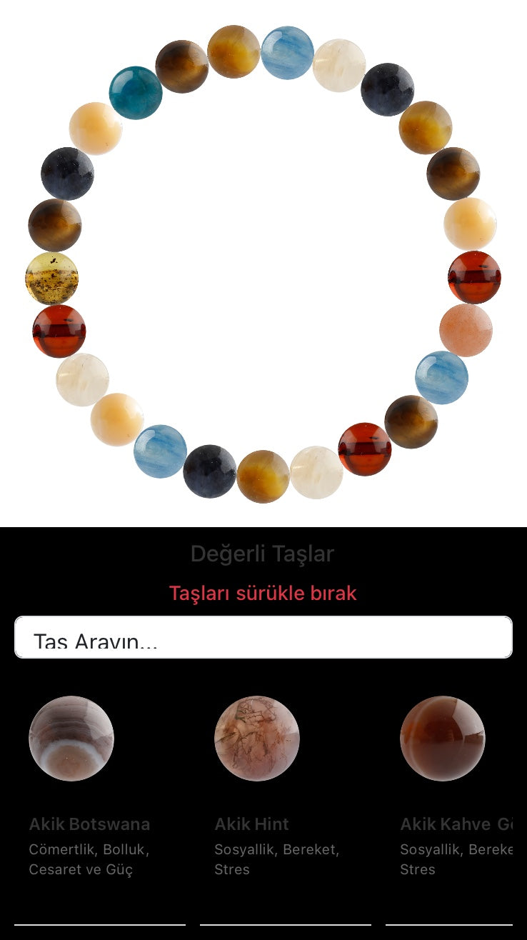 Özel Tasarım Elastik Misineli - 25 Taş - Özel Tasarım Görseli