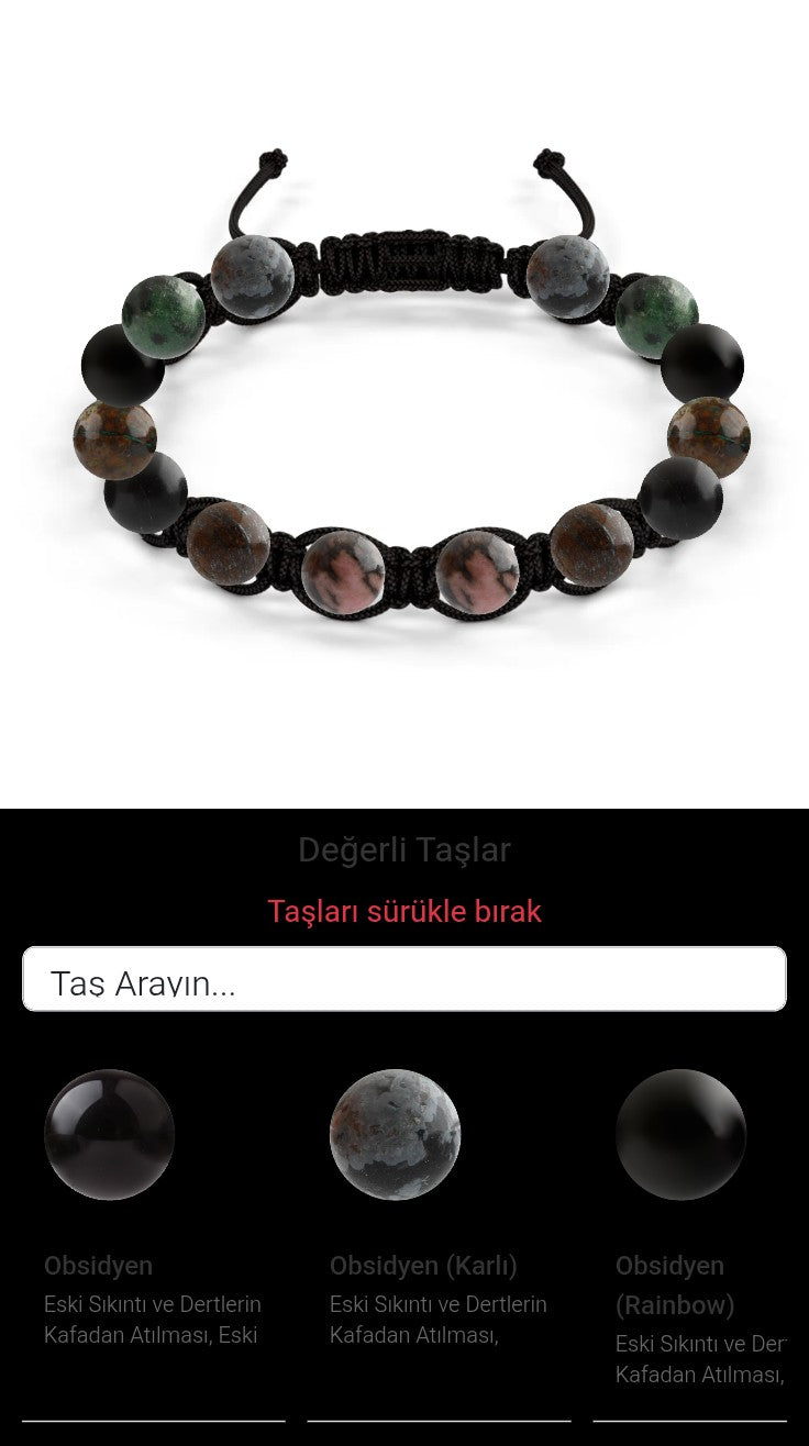 Özel Tasarım Makrome Bileklik - 14 Taş - Özel Tasarım Görseli