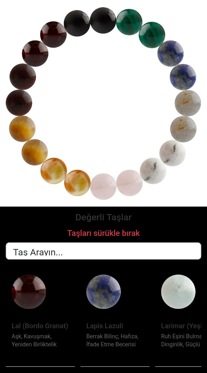 Özel Tasarım Elastik Misineli - 20 Taş - Özel Tasarım Görseli