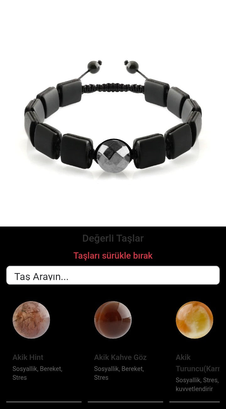 Özel Tasarım Kare Kesim Obsidyen - 1 Taş - Özel Tasarım Görseli