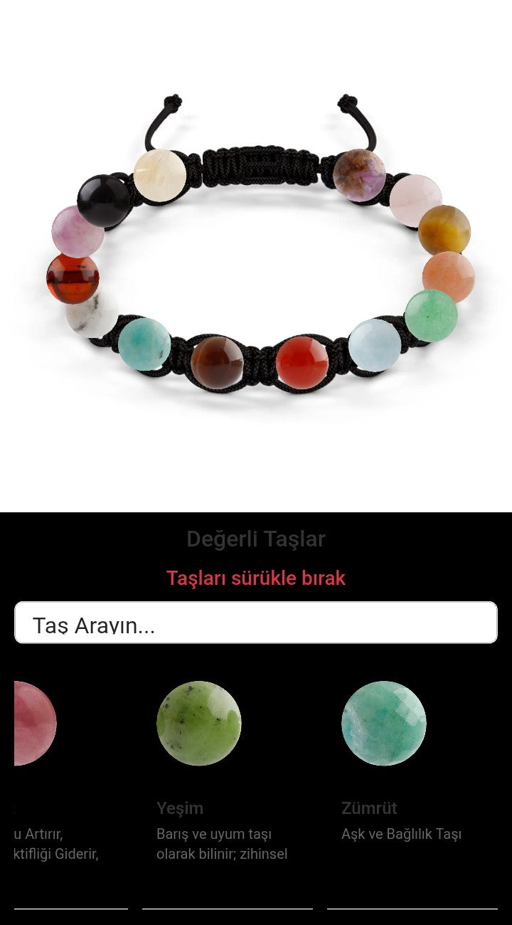Özel Tasarım Makrome Bileklik - 14 Taş - Özel Tasarım Görseli