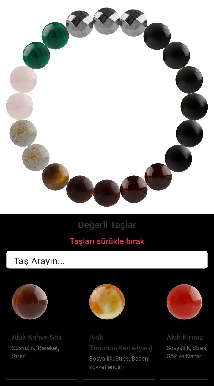 Özel Tasarım Elastik Misineli - 20 Taş - Özel Tasarım Görseli
