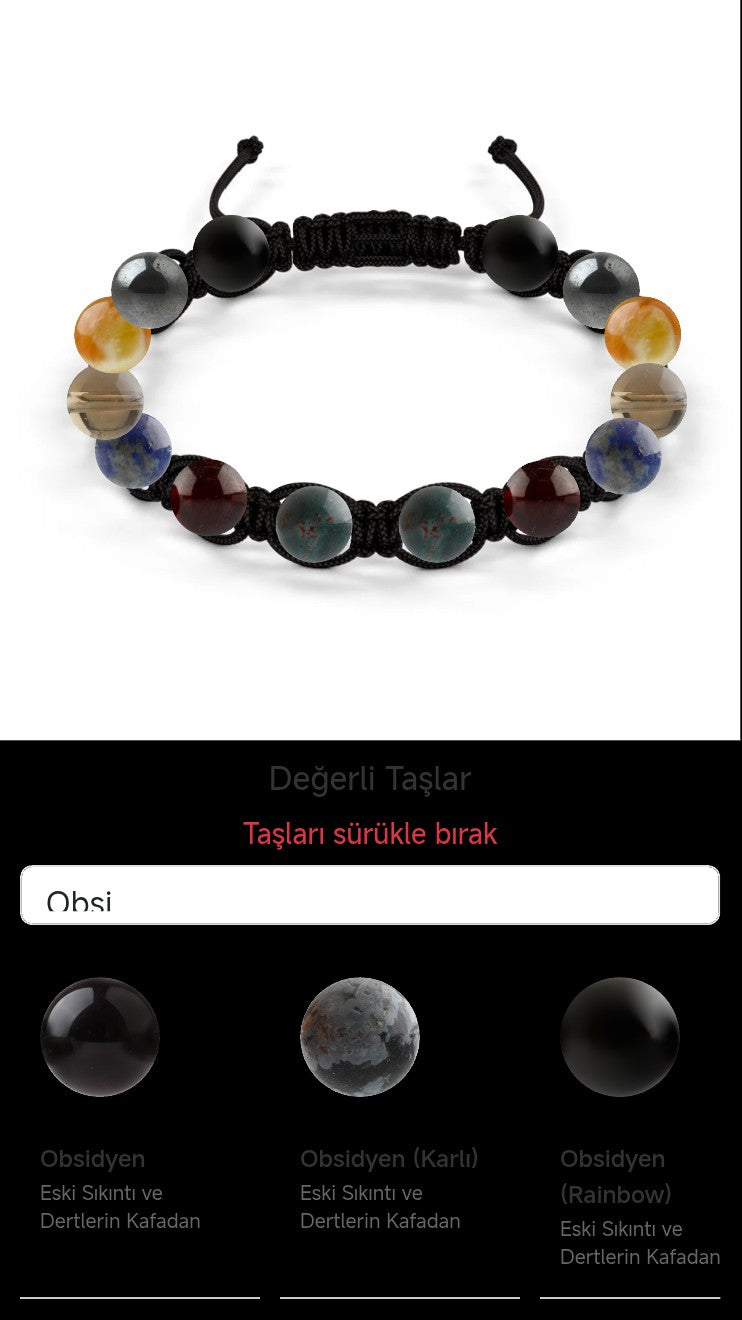 Özel Tasarım Makrome Bileklik - 14 Taş - Özel Tasarım Görseli