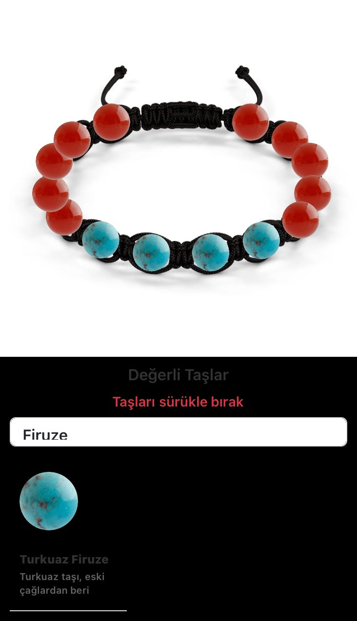 Özel Tasarım Makrome Bileklik - 14 Taş - Özel Tasarım Görseli