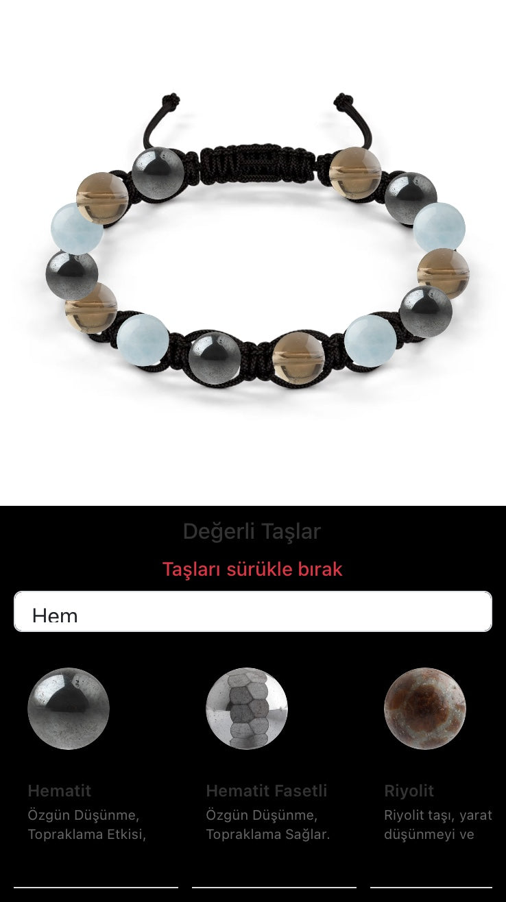 Özel Tasarım Makrome Bileklik - 14 Taş - Özel Tasarım Görseli