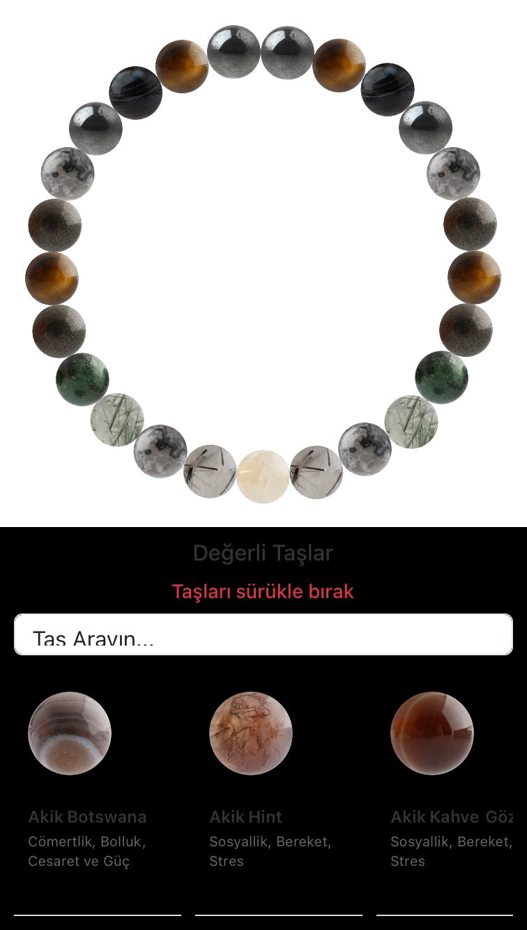 Özel Tasarım Elastik Misineli - 25 Taş - Özel Tasarım Görseli