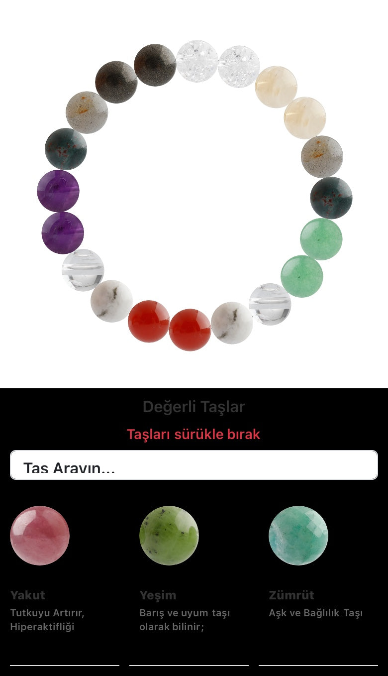 Özel Tasarım Elastik Misineli - 20 Taş - Özel Tasarım Görseli