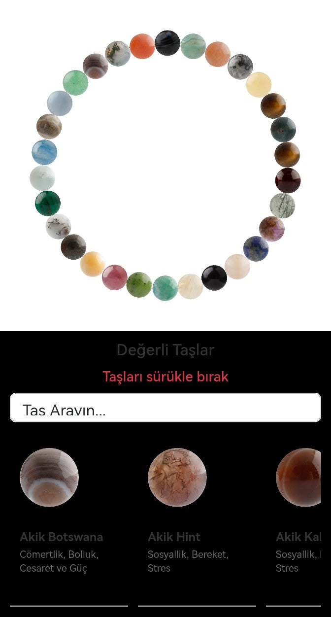 Özel Tasarım Elastik Misineli - 30 Taş - Özel Tasarım Görseli