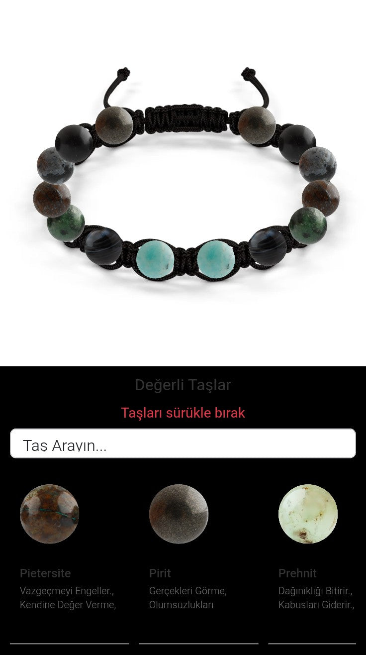 Özel Tasarım Makrome Bileklik - 14 Taş - Özel Tasarım Görseli