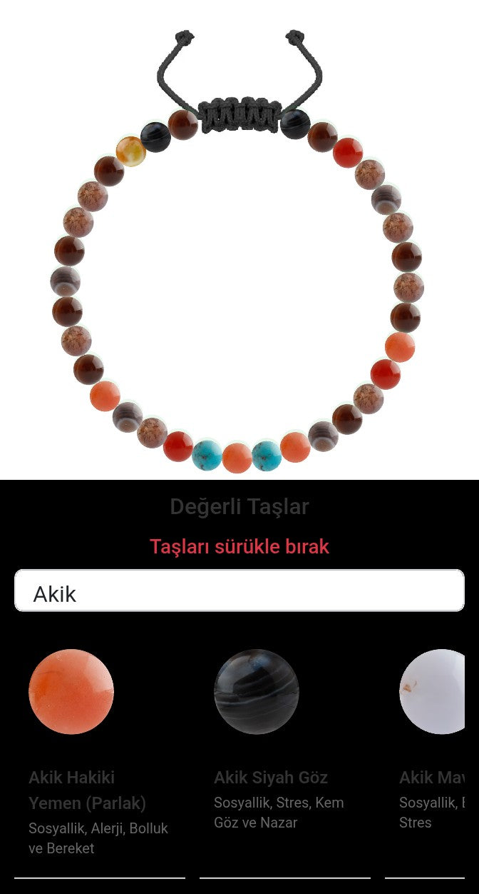 Özel Tasarım Merdiven Kapama Bileklik - 33 Taş - Özel Tasarım Görseli