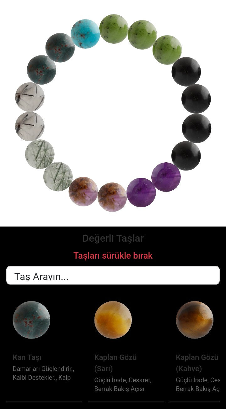 Özel Tasarım Elastik Misineli - 18 Taş - Özel Tasarım Görseli