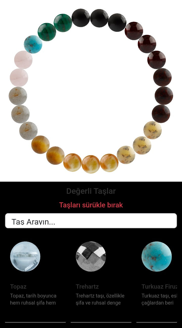 Özel Tasarım Elastik Misineli - 25 Taş - Özel Tasarım Görseli