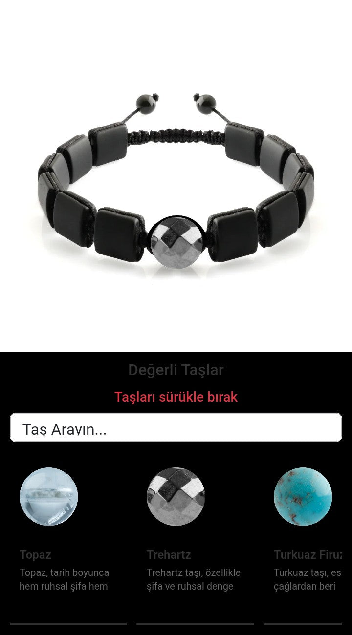 Özel Tasarım Kare Kesim Obsidyen - 1 Taş - Özel Tasarım Görseli