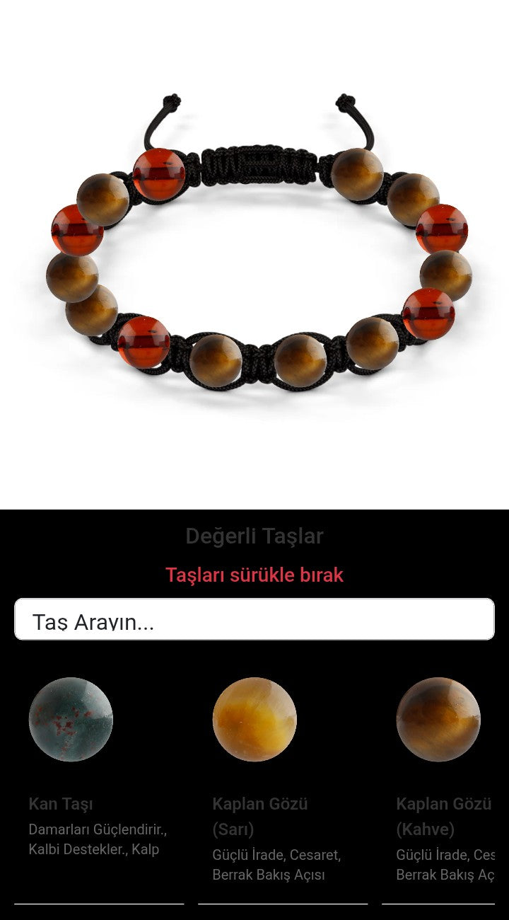 Özel Tasarım Makrome Bileklik - 14 Taş - Özel Tasarım Görseli