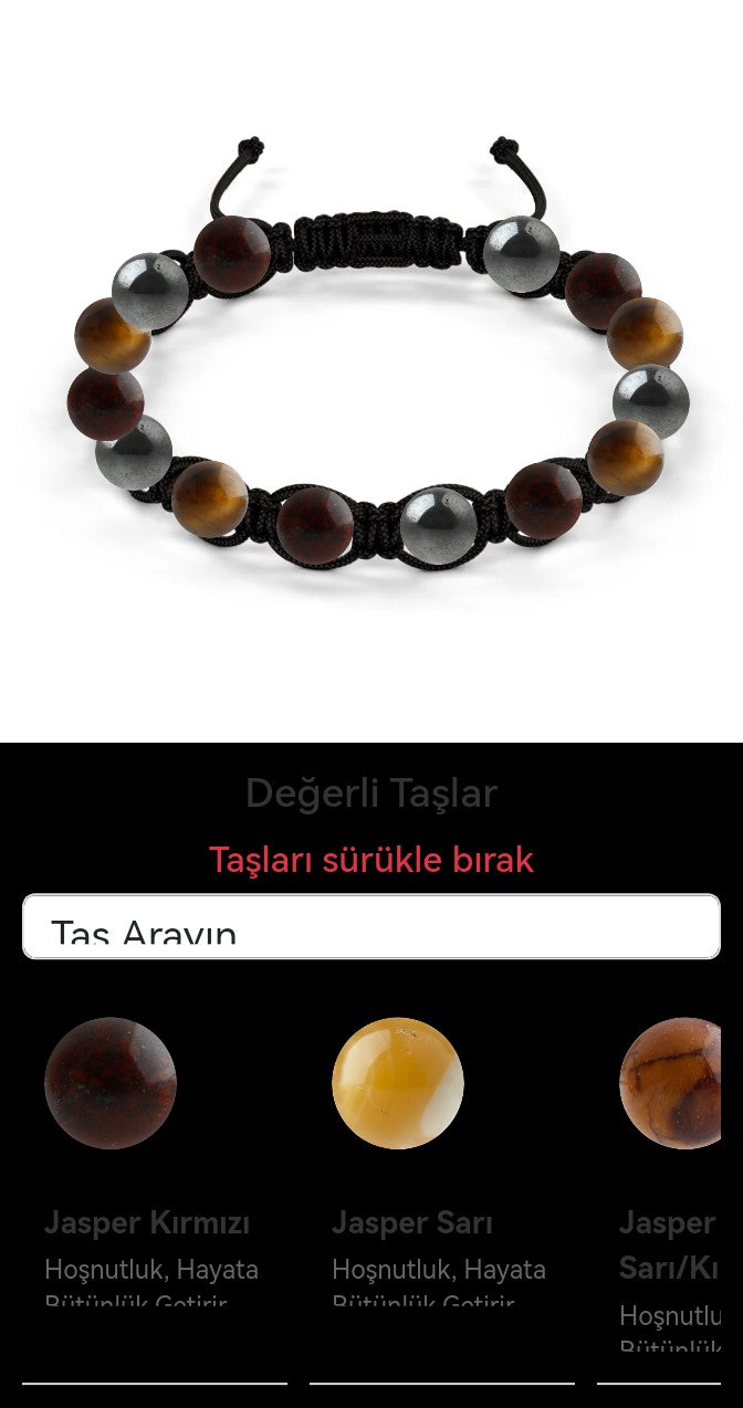 Özel Tasarım Makrome Bileklik - 14 Taş - Özel Tasarım Görseli