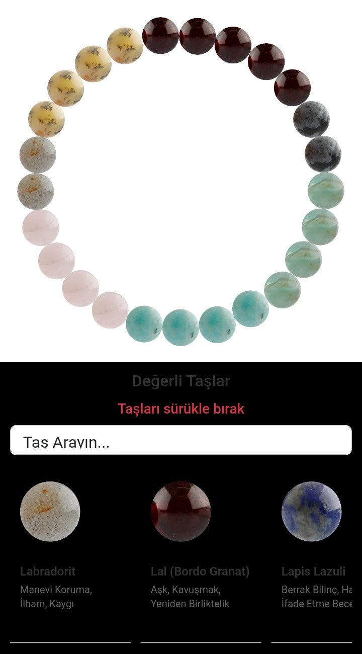Özel Tasarım Elastik Misineli - 25 Taş - Özel Tasarım Görseli