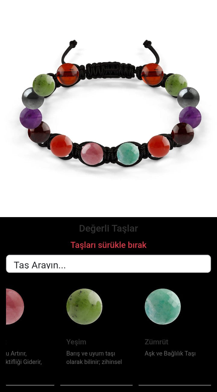 Özel Tasarım Makrome Bileklik - 14 Taş - Özel Tasarım Görseli
