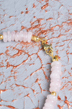 Pembe Kuvars &amp; Hematit Gümüş Kapama Bileklik