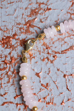 Pembe Kuvars &amp; Turkuaz &amp; Hematit Gümüş Kapama Bileklik