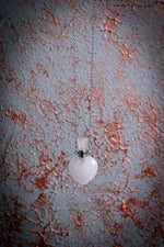 Pembe Kuvars Doğal Taş Kalp Esans Şişesi Kolye