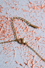 Pembe Kuvars Doğal Taş Altın Zincirli Kalp Esans Şişesi Kolye