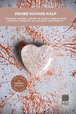 Pembe Kuvars Kalp Obje