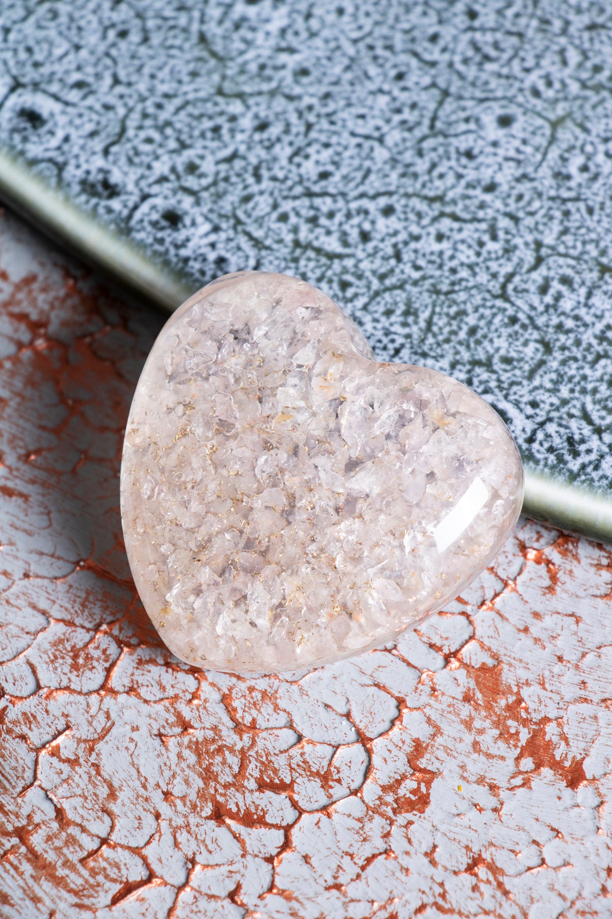 Pembe Kuvars Kalp Obje