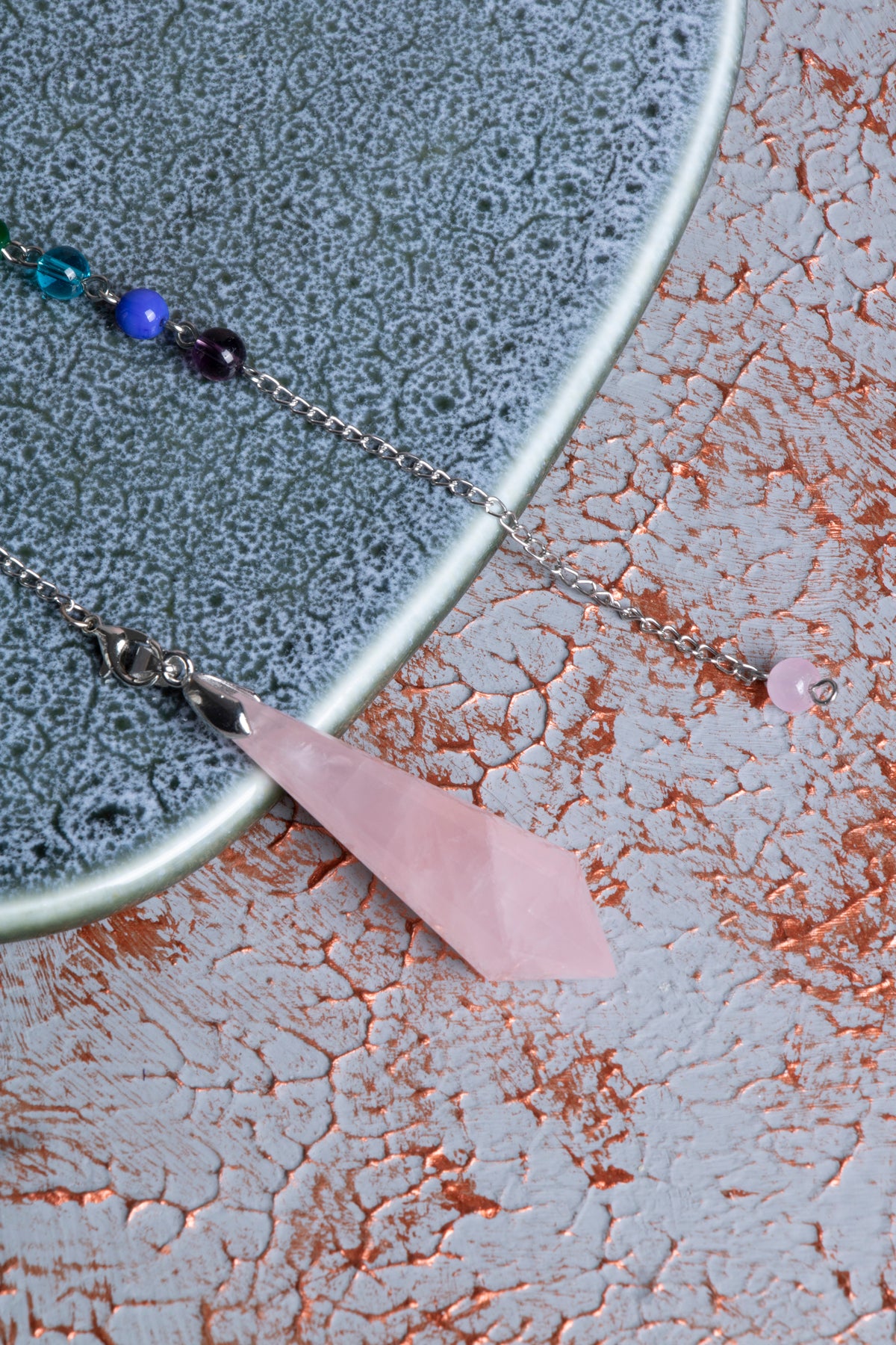 Pembe Kuvars Taşı Pandül Sarkaç